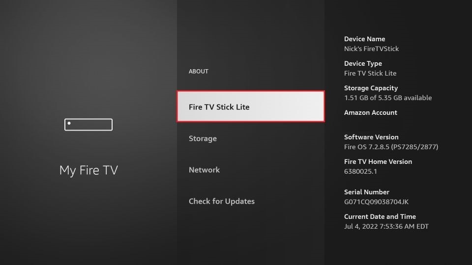 Options de développeur sur Amazon FireStick